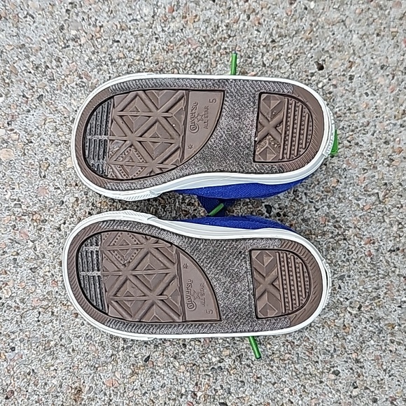 Converse No Time To Lace Tie Slip On Low Top Sneakers Royal Blue & Green - Picture 8 of 9